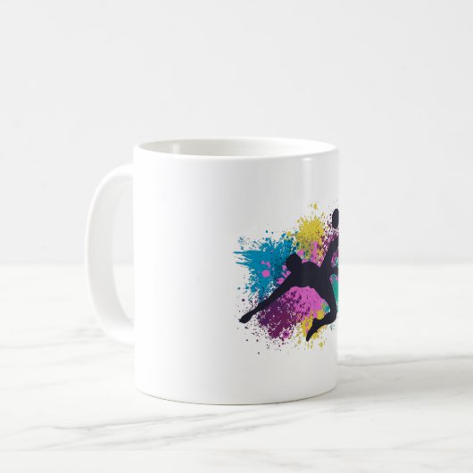 Fußball-Graustufen Kaffeetasse (Vorderseite Links)