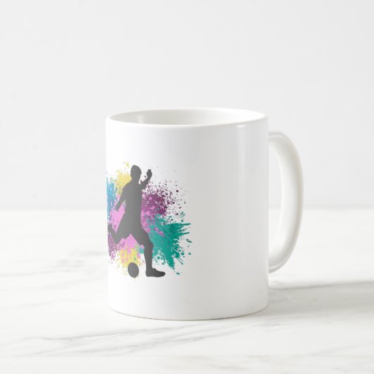 Fußball-Graustufen Kaffeetasse (VorderseiteRechts)