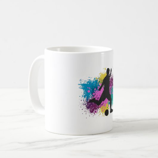 Fußball-Graustufen Kaffeetasse (Vorderseite Links)