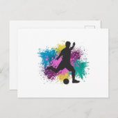 Fußball-Graustufen Postkarte (Vorne/Hinten)