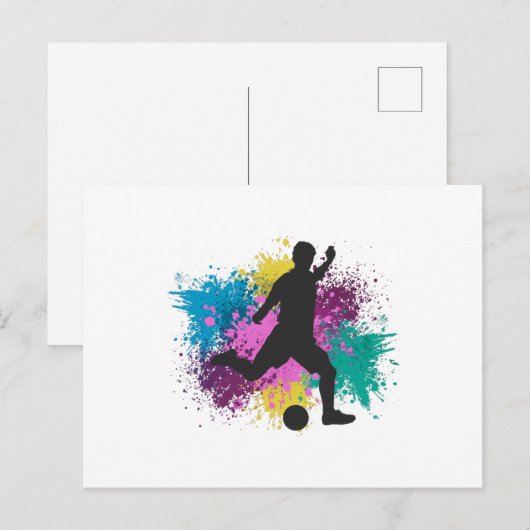 Fußball-Graustufen Postkarte (Vorne/Hinten)