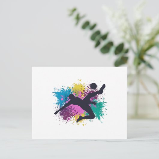 Fußball-Graustufen Postkarte (Stehend Vorderseite)