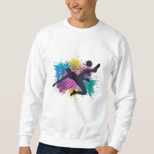 Fußball-Graustufen Sweatshirt (Vorderseite)