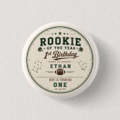 Fußball Green Rookie 1. Geburtstagsfeier Button (Vorderseite)