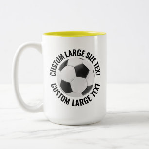 Fußball & Großer Text GELB 425g Custom Zweifarbige Tasse