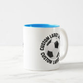 Fußball & Großer Text HELLBLAU 320g Custom Zweifarbige Tasse (VorderseiteRechts)