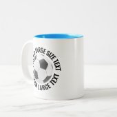 Fußball & Großer Text HELLBLAU 320g Custom Zweifarbige Tasse (Vorderseite Links)