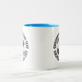 Fußball & Großer Text HELLBLAU 320g Custom Zweifarbige Tasse (Mittel)