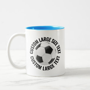 Fußball & Großer Text HELLBLAU 320g Custom Zweifarbige Tasse