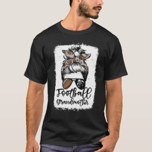 Fußball Großmutter Vintag Leopard Messy Bun Ble T-Shirt