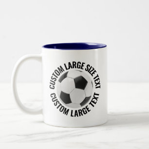 Fußball & Großtext NAVY BLAU 11oz Custom Zweifarbige Tasse
