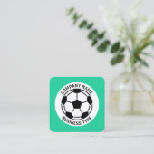 Fußball - Grün #19CD99 Quadratische Visitenkarte (Stehend Vorderseite)