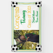 Fußball Grün & Gold Ein Foto Abschluss Banner (Vertikal)