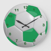 Fußball | Grün Große Wanduhr (Vorderseite)