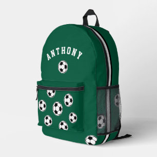 Fußball Grün Personalisierte Kinder Zurück zur Sch Bedruckter Rucksack