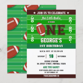 Fußball Grün Schwarz 1. Geburtstag Party Einladung
