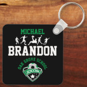 Fußball - Grün, Schwarz und Weiß Schlüsselanhänger (Rückseite)