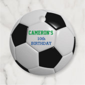 Fußball Grün und Blau Geschenkanhänger (Vorderseite)