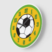 Fußball Grün und Gold Große Wanduhr (Winkel)