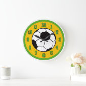 Fußball Grün und Gold Große Wanduhr (Zuhause)