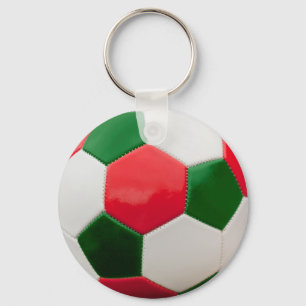 Fußball Grün und Rot, Weihnachts-Thema, Schlüsselanhänger