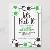 Fußball Grün und Schwarz Geburtstag Einladung (Vorderseite)