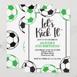 Fußball Grün und Schwarz Geburtstag Einladung