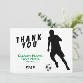 Fußball Grün Vielen Dank Coach Card Dankeskarte (Stehend Vorderseite)