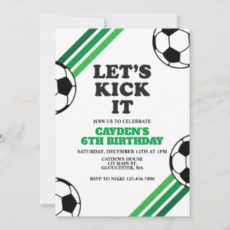 Fußball - Grün zum Geburtstag Einladung