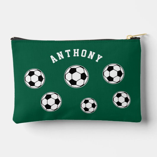 Fußball Grüne Personalisierte Kinder zurück zur Sc Zubehörtasche (Rückseite)