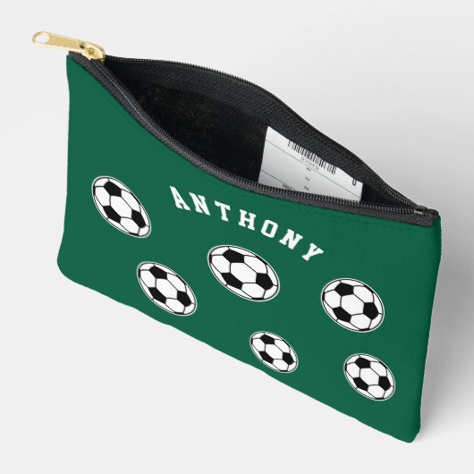 Fußball Grüne Personalisierte Kinder zurück zur Sc Zubehörtasche (Offen)