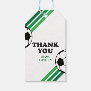 Fußball Grüne Streifen Geburtstagsfavoriten Geschenkanhänger