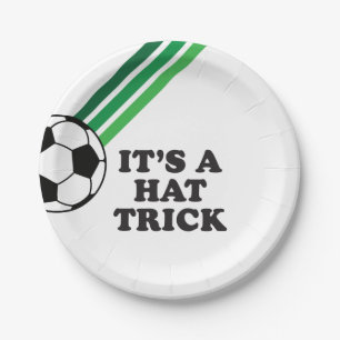 Fußball Grüne Streifen Huttrick 3. Geburtstag Pappteller
