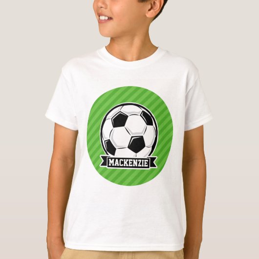Fußball; grüne Streifen T-Shirt (Vorderseite)