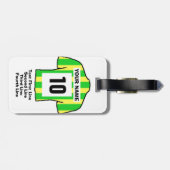 Fußball - Grüne und Gelbe Shirts Fußballfan Gepäckanhänger (Rückseite horizontal)