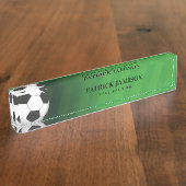 Fußball Grüner Hintergrund Namensplakette (Seite)