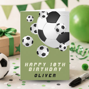 Fußball Grüner Kinder Junge Happy Birthday Karte