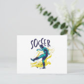 Fußball-Grunge-Farbe Postkarte (Stehend Vorderseite)
