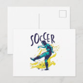 Fußball-Grunge-Farbe Postkarte (Vorne/Hinten)