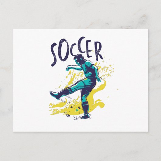 Fußball-Grunge-Farbe Postkarte (Vorderseite)