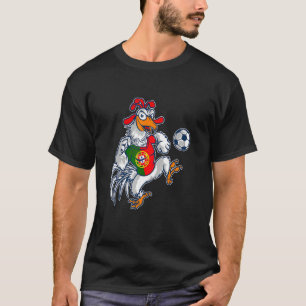 Fußball Hahn Spieler Fußball Portugal Flagge Junge T-Shirt