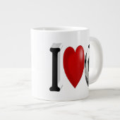 Fußball-halber Text Jumbo-Tasse (Vorderseite Rechts)