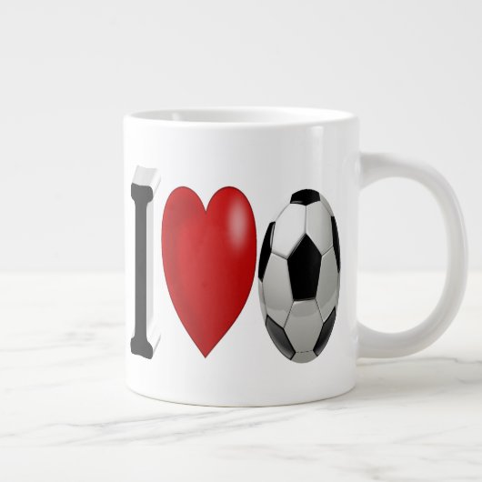 Fußball-halber Text Jumbo-Tasse (Rechts)