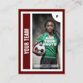 Fußball-Handelskarte (dunkelrot) - Hinzufügen von Telefonnummerkarte (Vorderseite)