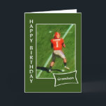 Fußball - Happy Birthday Grandson Karte<br><div class="desc">Lass deinem Enkel,  dass du sein #1-Fan bist,  mit dieser Geburtstagskarte,  die ein rotes Gemälde eines Fußballquartiers zeigt.</div>