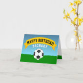 Fußball Happy Birthday Karte (Gelbe Blume)