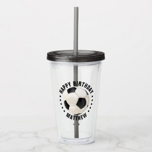 Fußball Happy Birthday Name Acryltrinkbecher