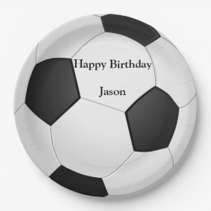 Fußball "Happy Birthday" Papier Teller