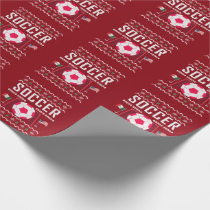 Fußball-hässliche Weihnachtsstrickjacke Geschenkpapier