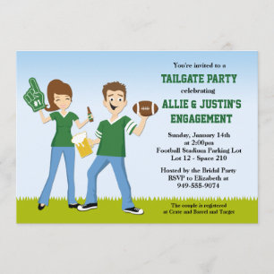 Fußball-Heckklappen-Verlobungs-Party Einladung